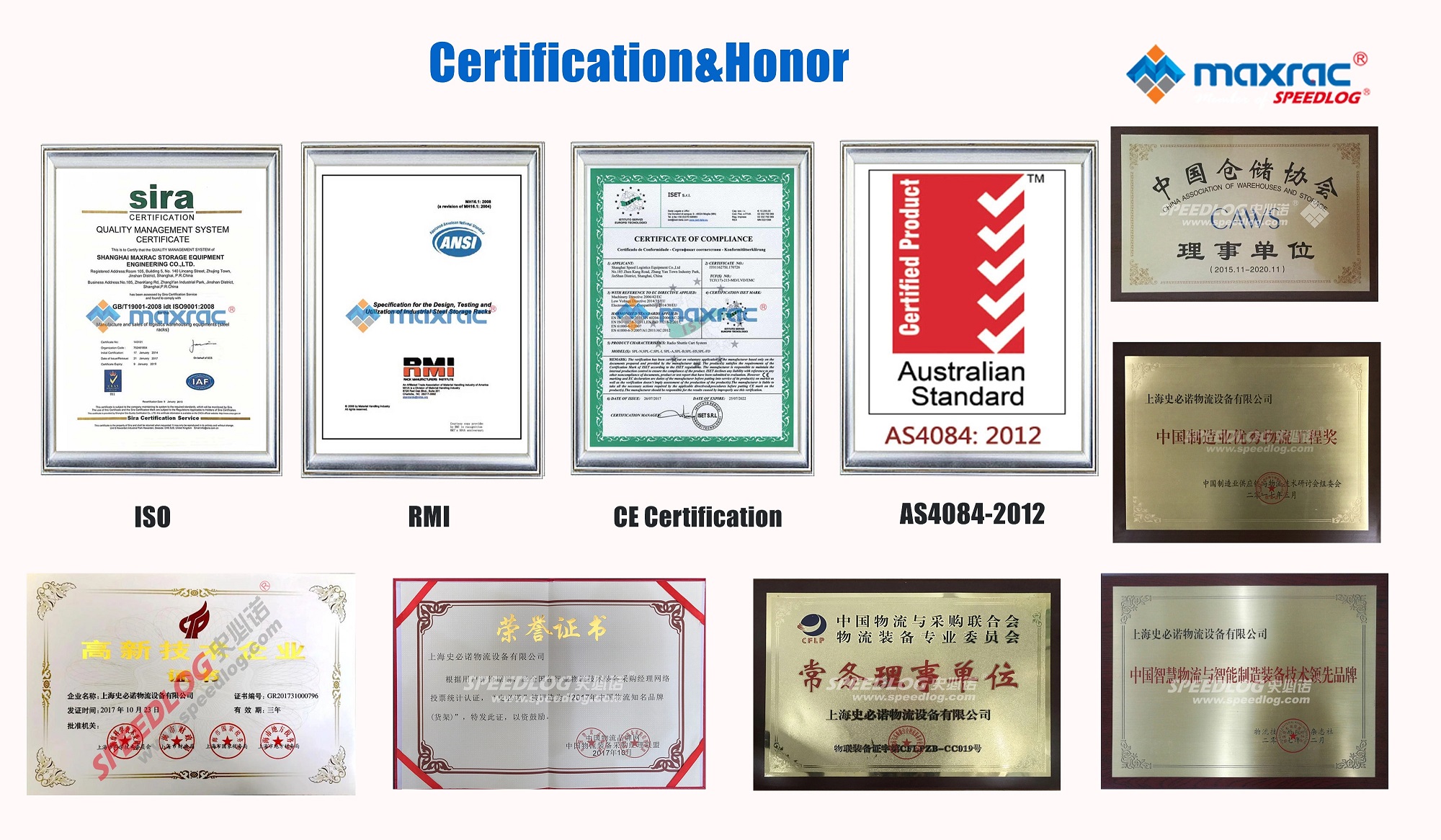 Maxrac Carton Flow Rack Certifications