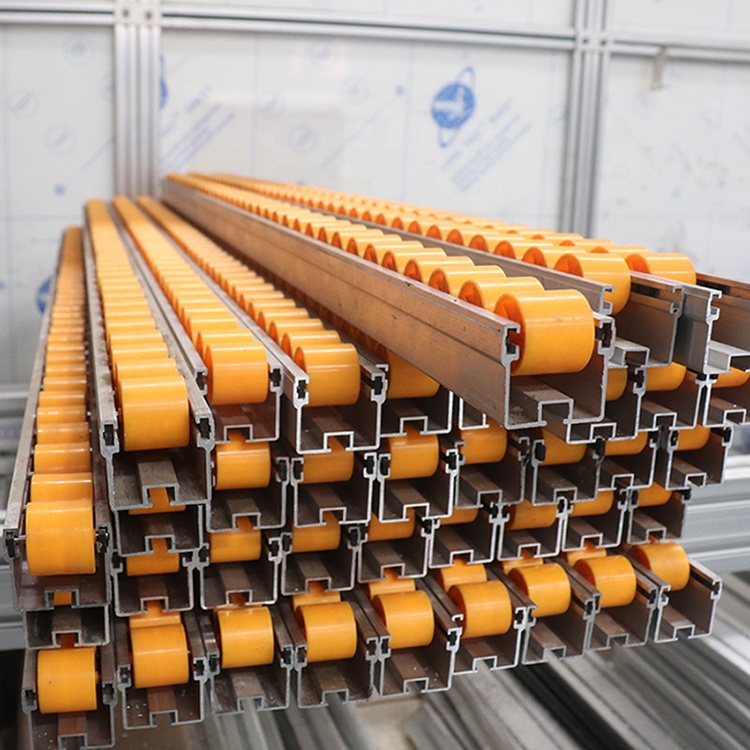 Industrial Storage Shelves Roller Track Large Load Capacity Rolling Rails Aluminium Sheet Strip Flow Rack Design Pallet Storage