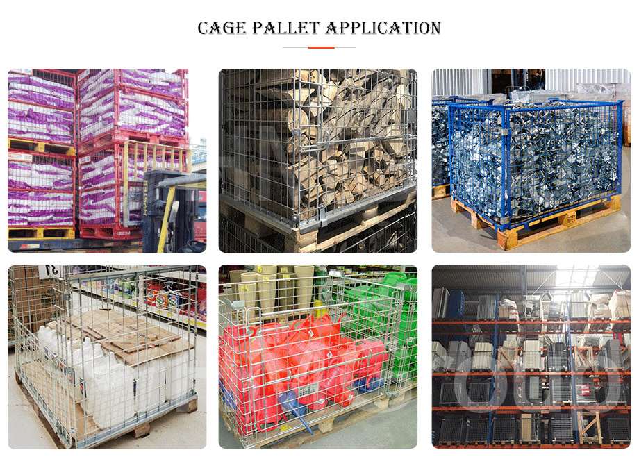 Multi-Functional Customizable Warehouse Storage Firewood Wire Mesh Metal Cage Container for Pallets