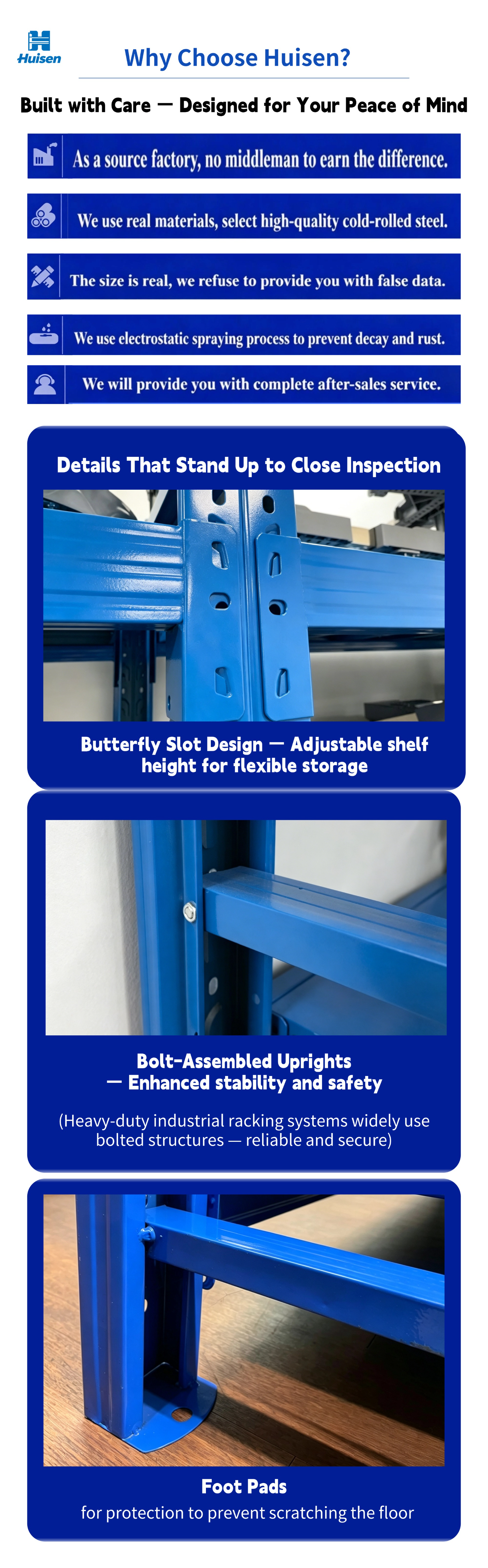 Durable Compact Powder Coated Steel Light-Duty Warehouse Rack