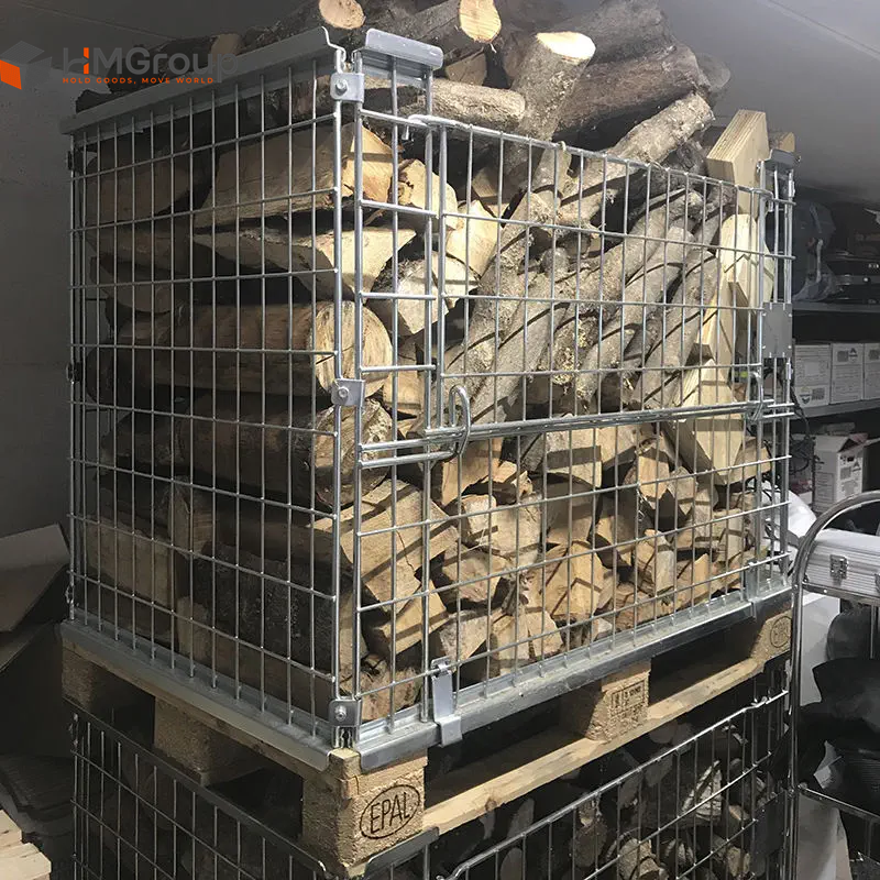 Multi-Functional Customizable Warehouse Storage Firewood Wire Mesh Metal Cage Container for Pallets