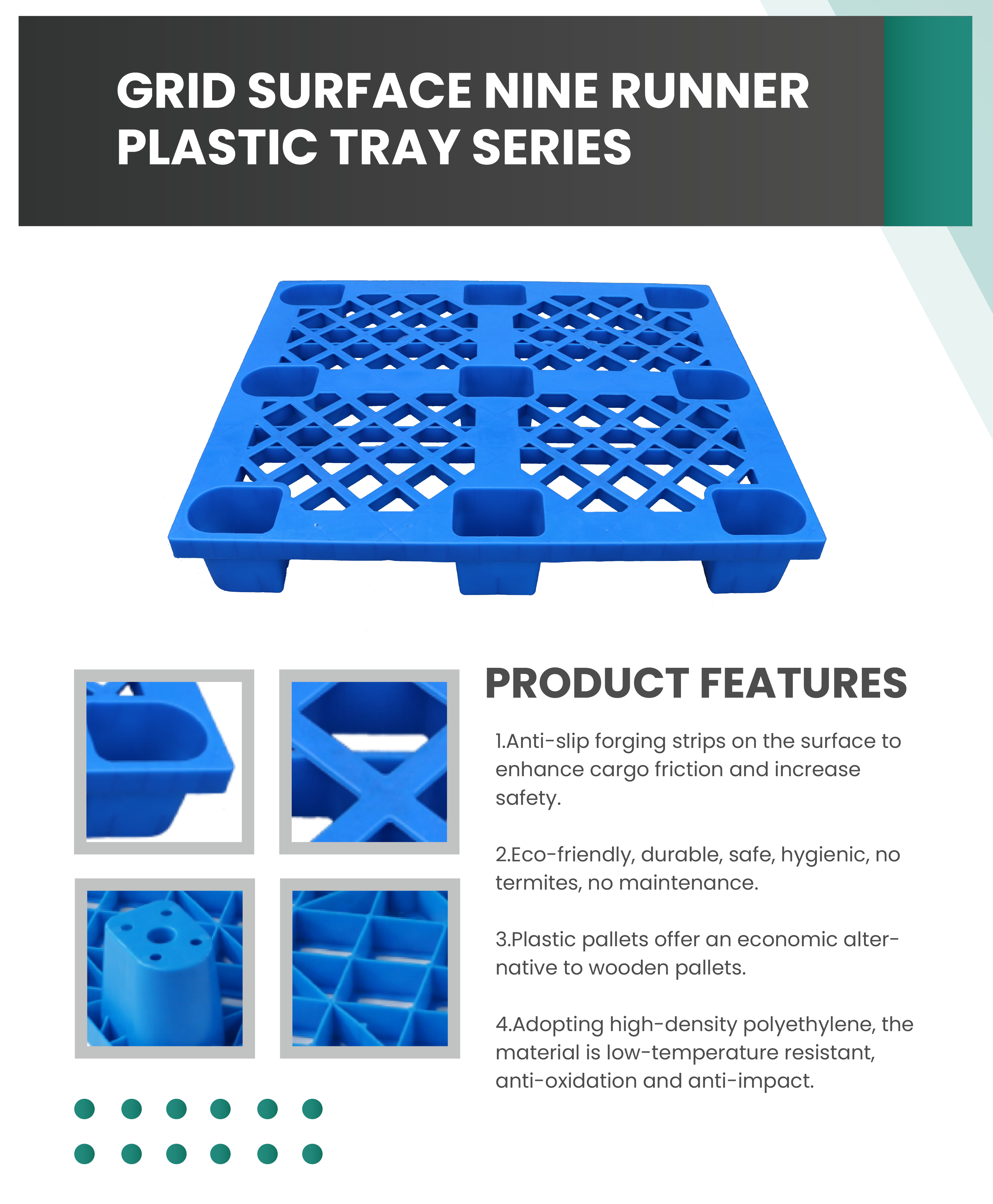 Plastic pallet structure details