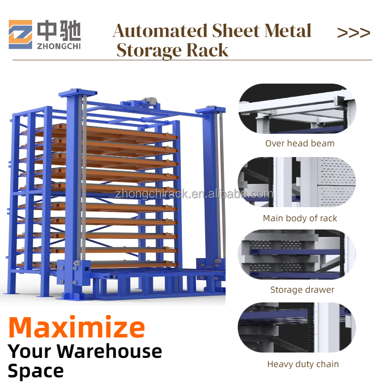Intelligent Steel Sheet Metal Multi-Level Heavy Duty Storage Rack System High Load Capacity Automated Warehouse Solution