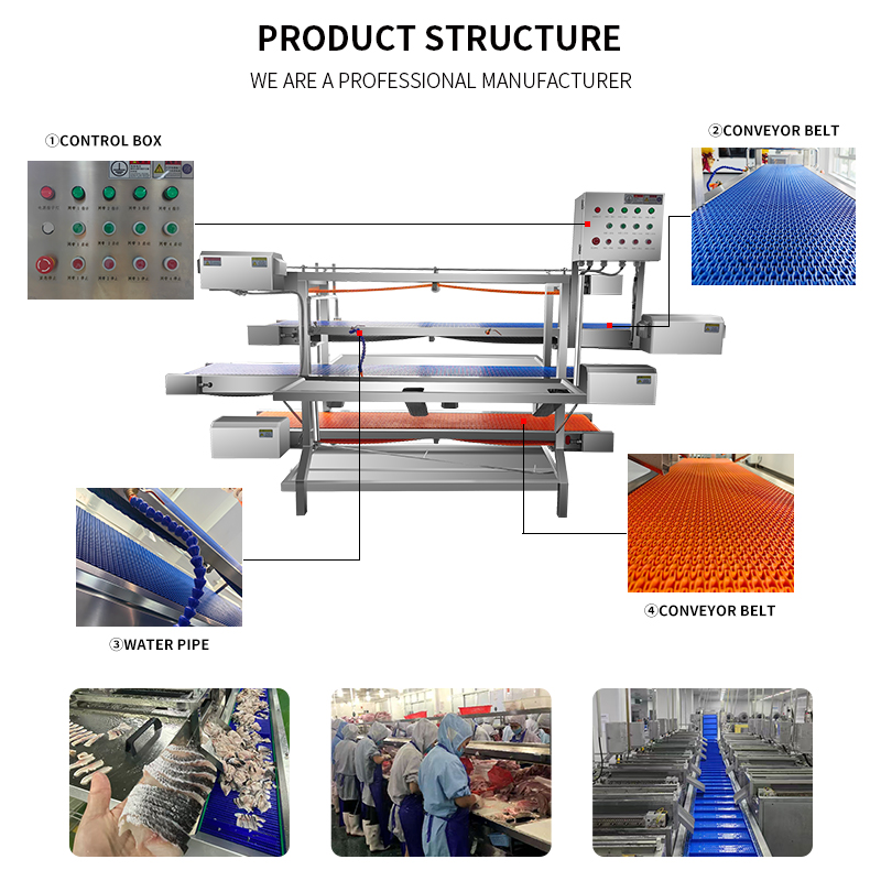 High-capacity Production Line Seafood Cooling Tunnel Fish Killing Workbench Vegetable Fruits Candies Flour Seafood Grain Product