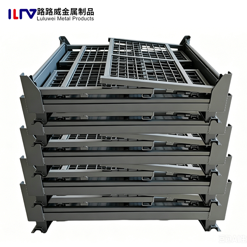 Powder Coating Galvanized Steel Pallet Box Cage Storage Welded Wire Mesh Cage
