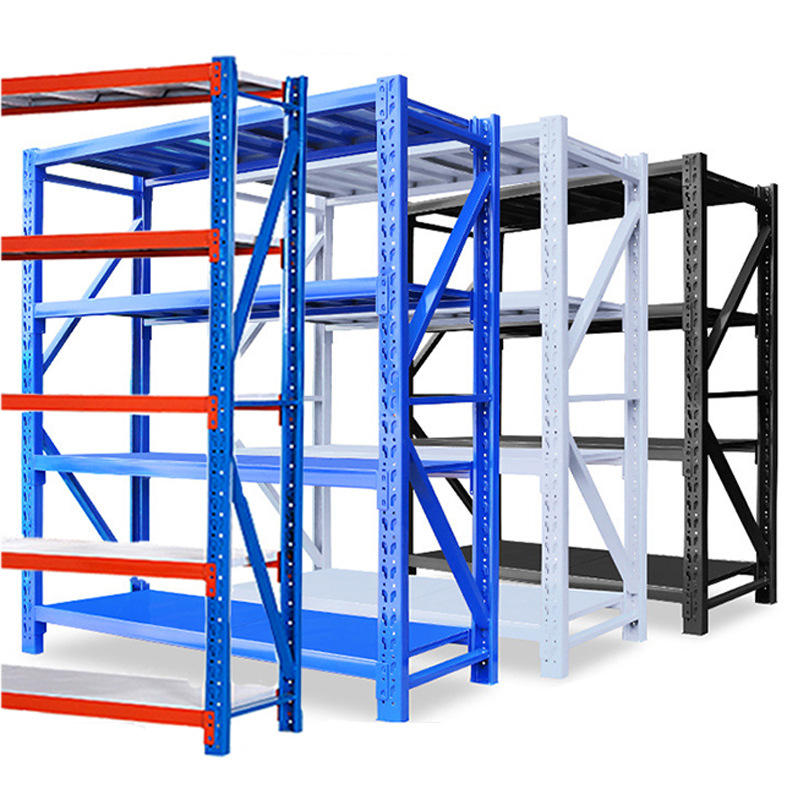 Heavy-Duty Boltless 4-Level Steel Storage Rack Industrial Multi-Level Metal Racking System Corrosion Protection for Bulk Storage