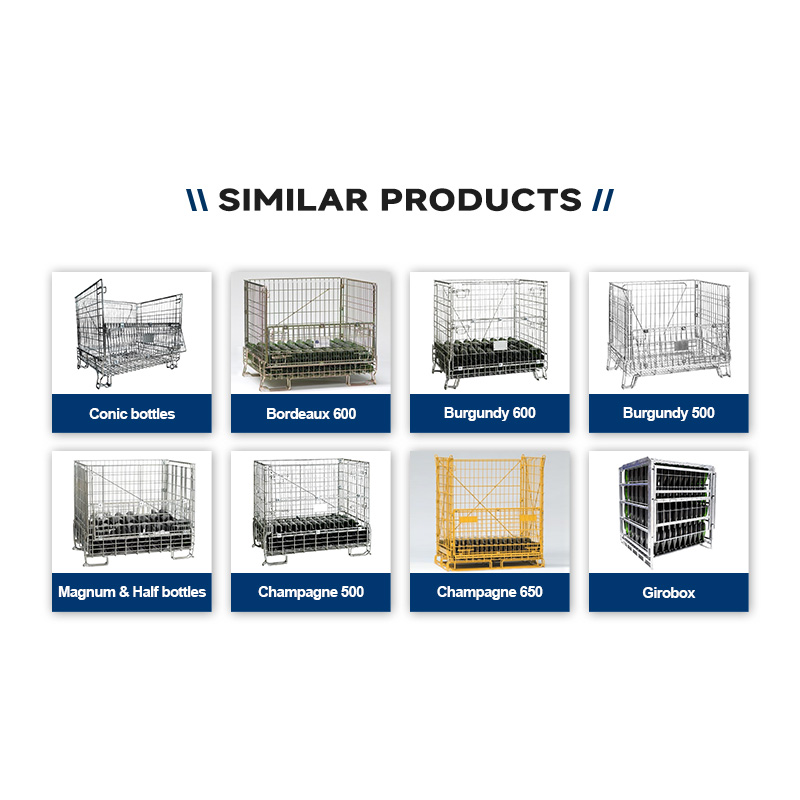 Heavy Duty Powder Coated Collapsible Stackable Logistics Rigid Steel Metal Wire Mesh Storage Pallet Cages 1000kg Capacity