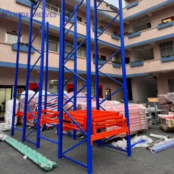 Push back pallet racking system