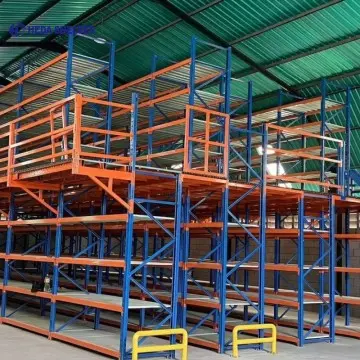 Rack-supported mezzanine floor for picking operations