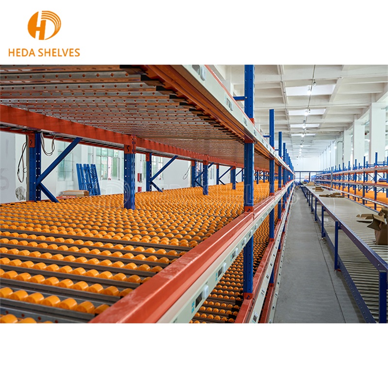 Automated Carton Flow Gravity Racking FIFO Steel Roller Warehouse Storage System Heavy Duty Pallet Live Rack