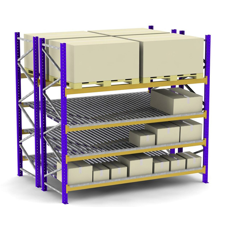 Pallet Flow Racking System Steel Shelf with Roller Tracks Warehouse Rack