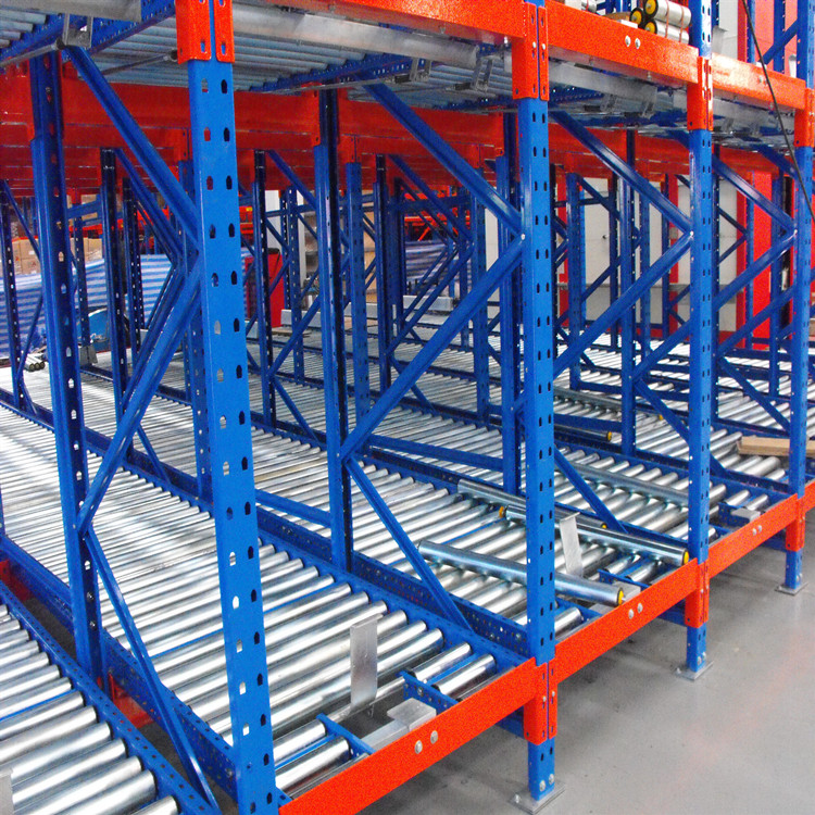 Factory Steel Warehouse Gravity Carton Pallet Flow Roller Sliding Rack