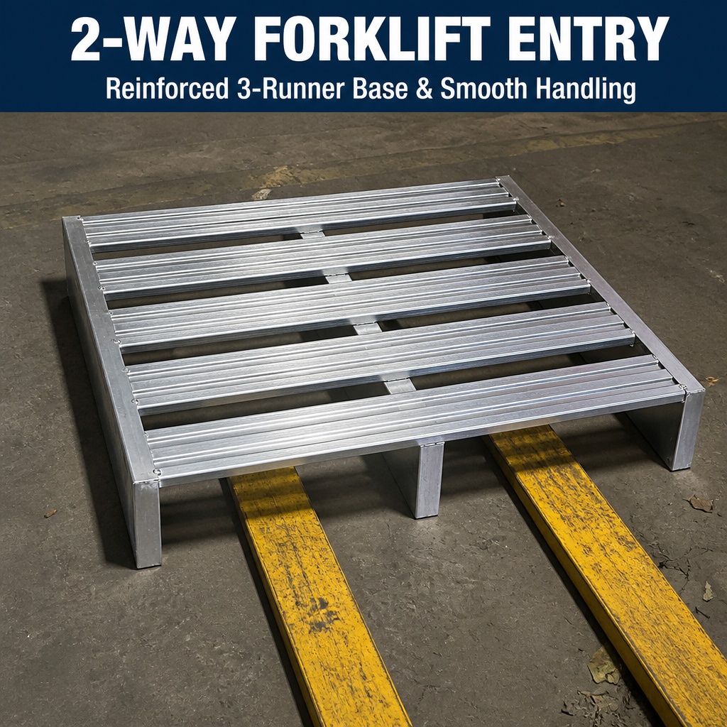 Heavy Duty Steel Pallet Metal Skid Reusable Industrial Pallet for Warehouse Container Loading Cargo Transport