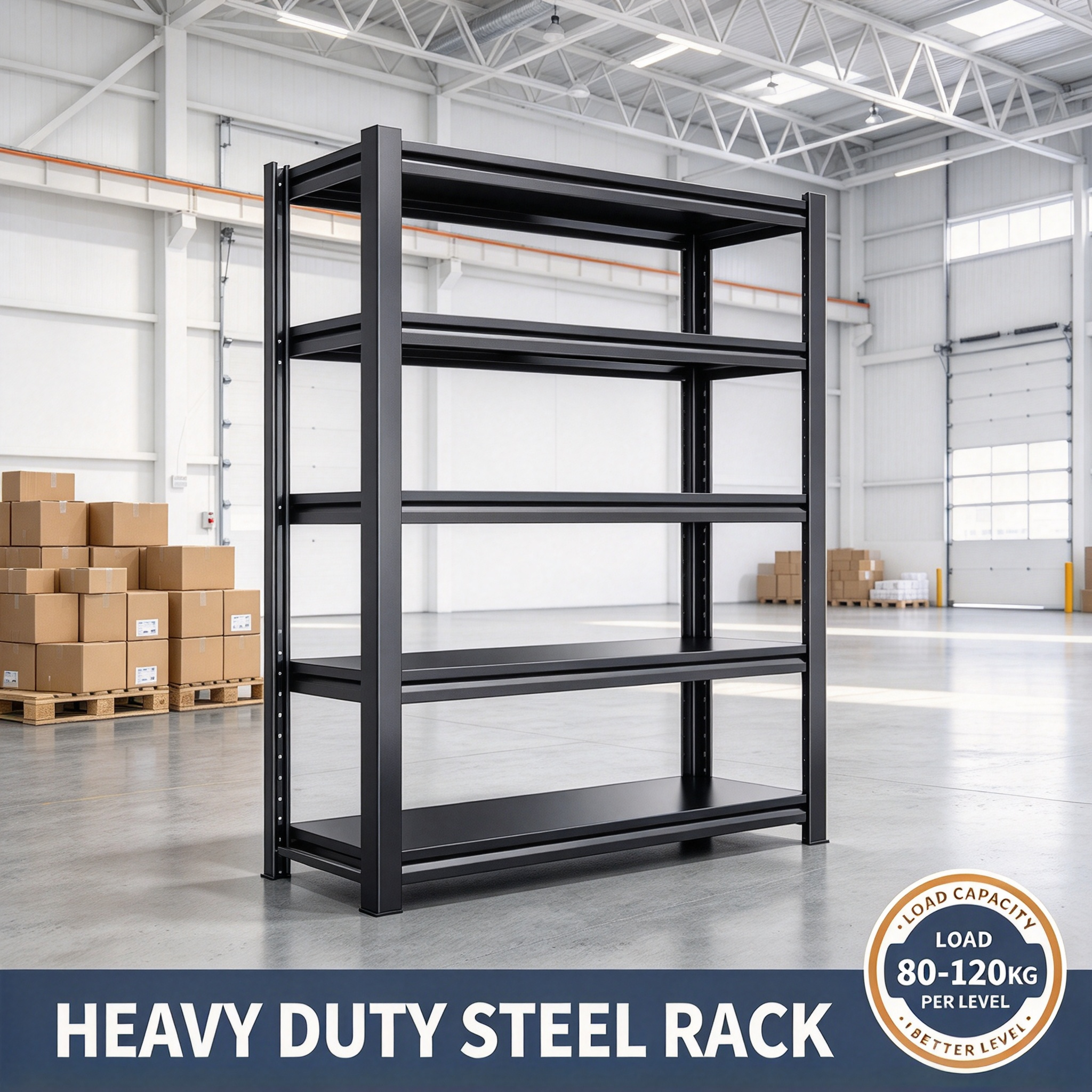 Heavy Duty Steel Supermarket Shelving 6 Shelf Adjustable Single Sided Corrosion Protected Storage for Warehouse Retail Garage