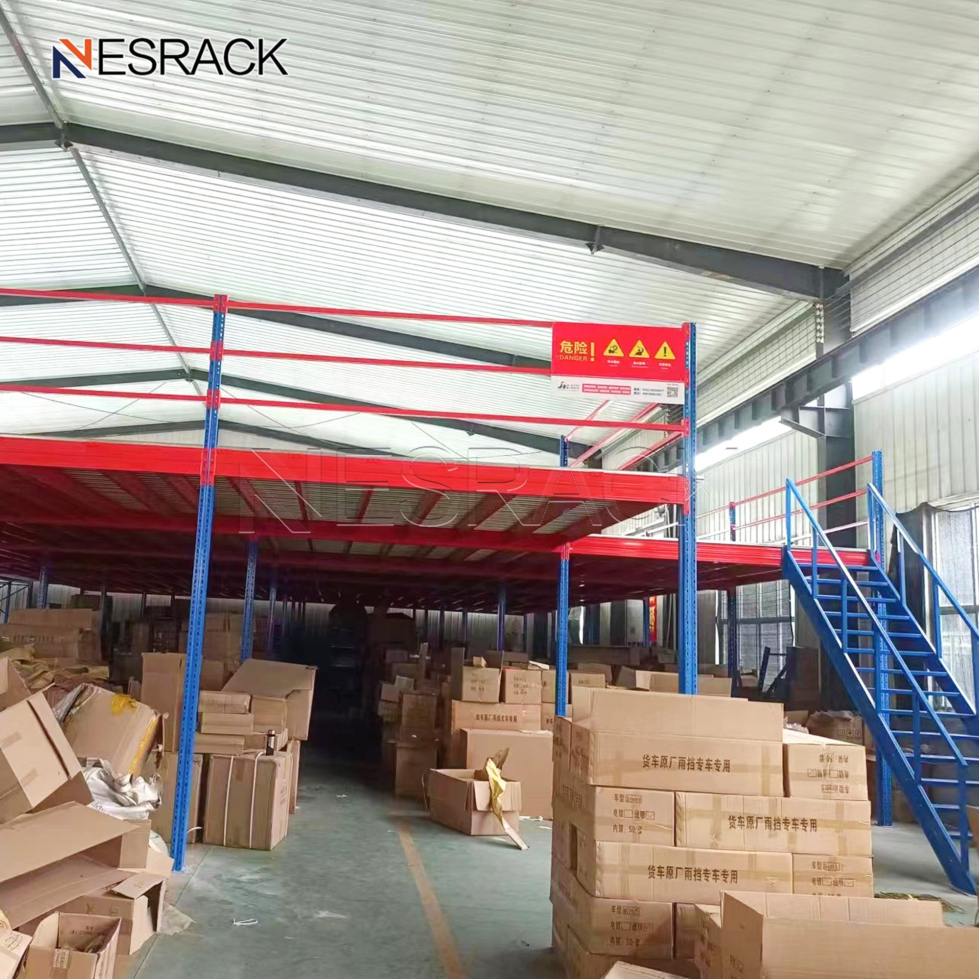 Custom Steel Structure Mezzanine Platform System Mezzanine Floor Loft Rack Storage Warehouse Workshop With Stairs
