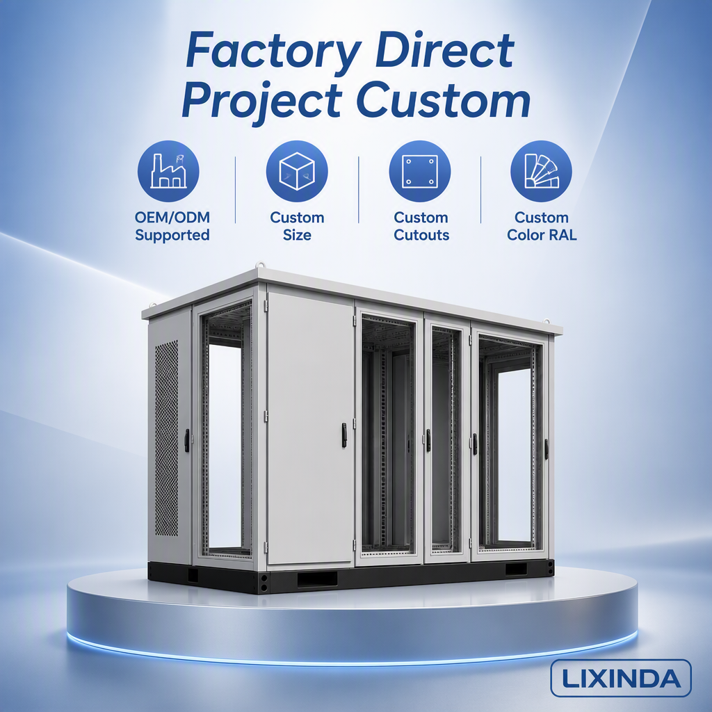 Custom Size IP54 Energy Storage Cabinet Enclosure SPCC Cold Rolled Steel 1.2mm 600x600x1200mm Power Distribution Container