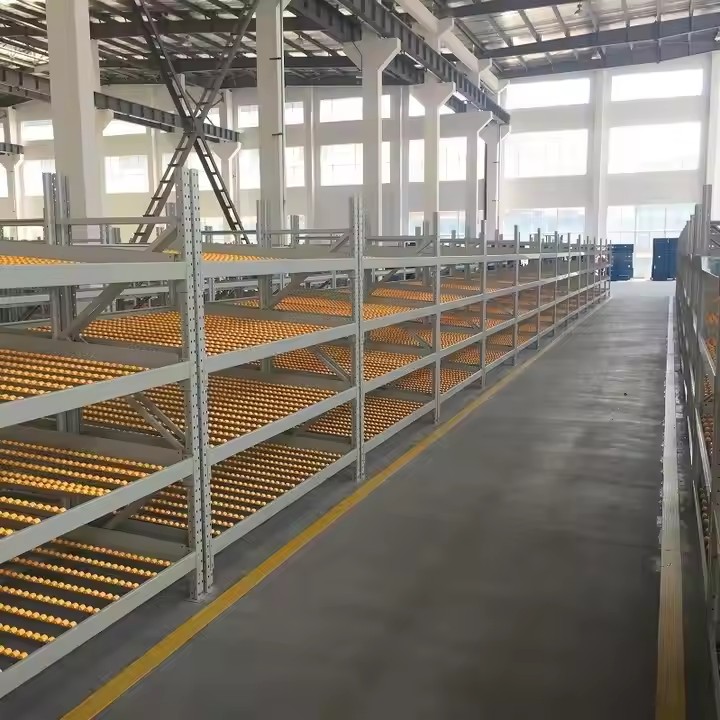 Factory Supply High Quality Steel Industrial Warehouse Storage 4-Layer Gravity Flow Carton Rack With Shelves