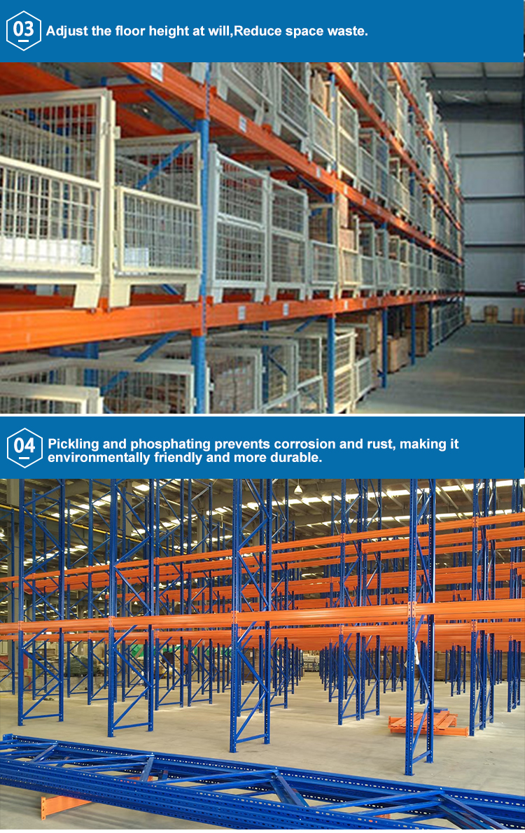 Heavy duty pallet rack detail