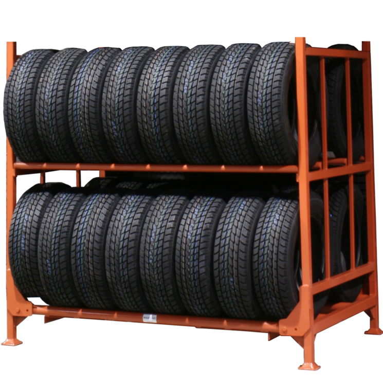 Steel Foldable Stacking Rack | Collapsible Stackable Storage Shelf | Heavy Duty Industrial Rack Corrosion Protection for