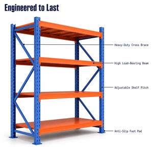 Heavy Duty Warehouse Storage Rack 4 Layers Adjustable Shelving Unit
