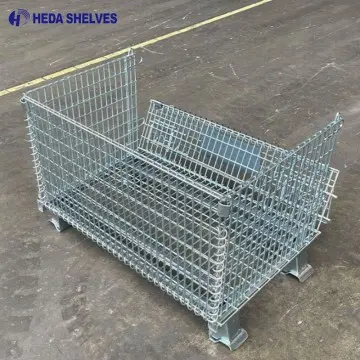 Collapsible wire mesh storage containers