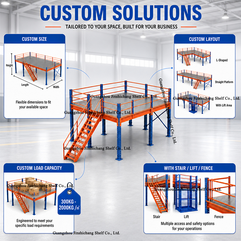 Industrial Warehouse Mezzanine Floor System Steel Structure Platform For Space Saving Storage Solution