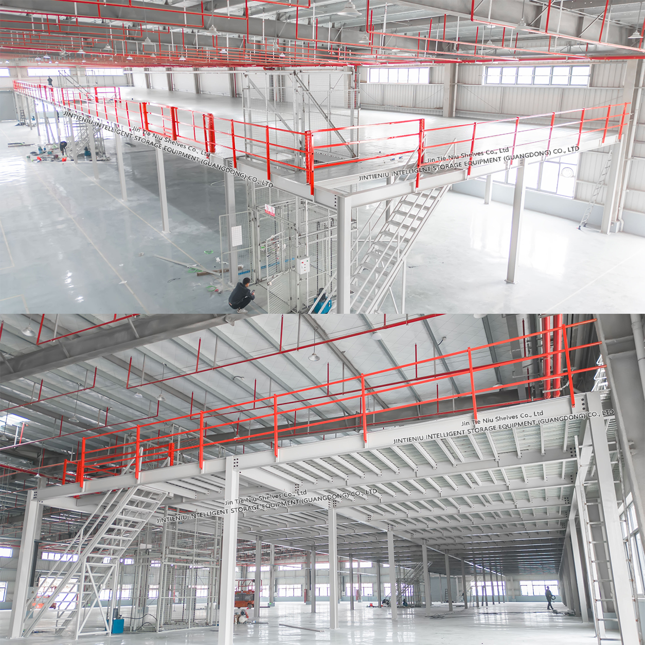 Steel Structure I-Beam Platform Mezzanine Racking For Factory Storage Expansion 300KG 500KG 1000KG Per Square Meter Weight