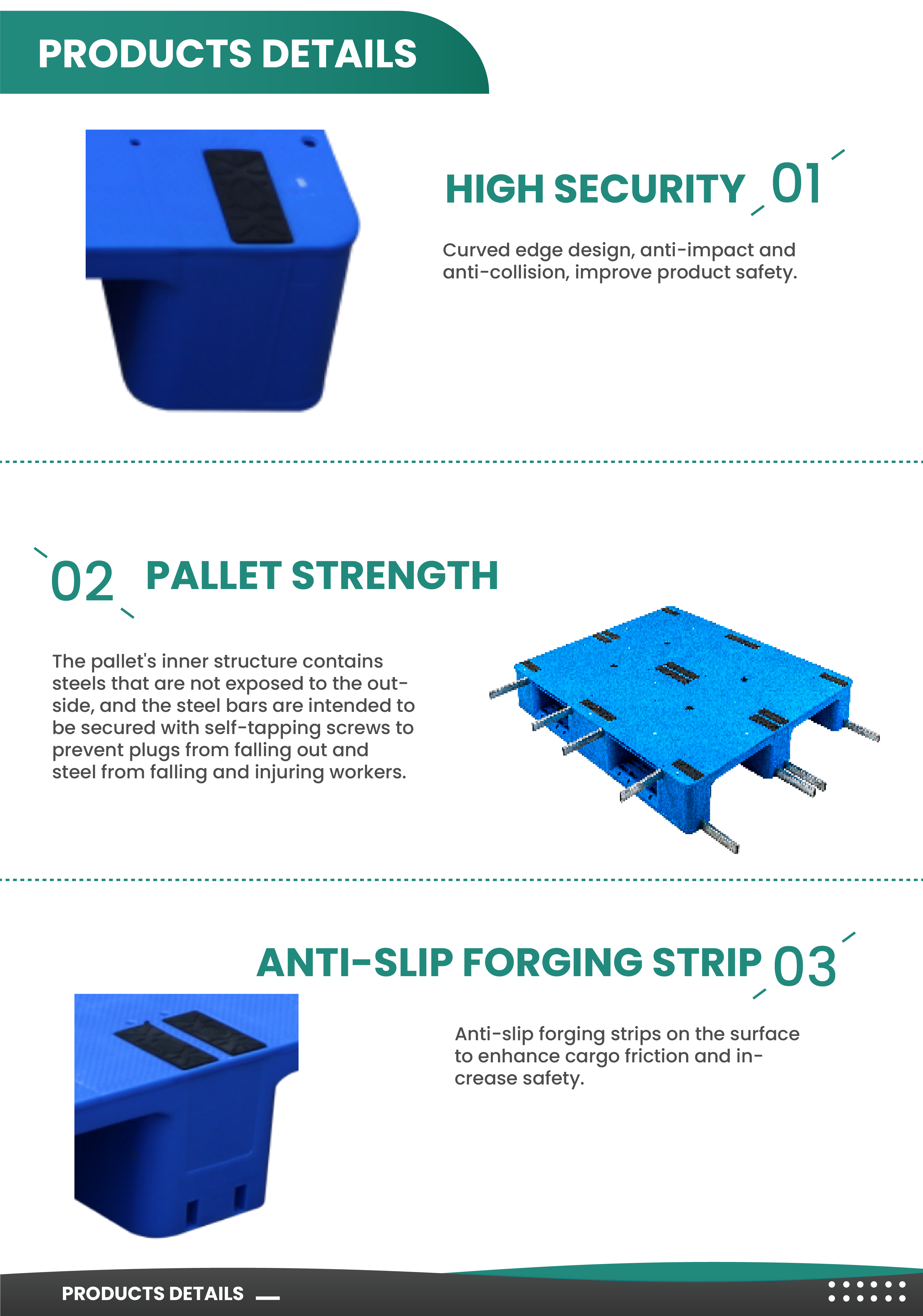 Plastic pallet detail
