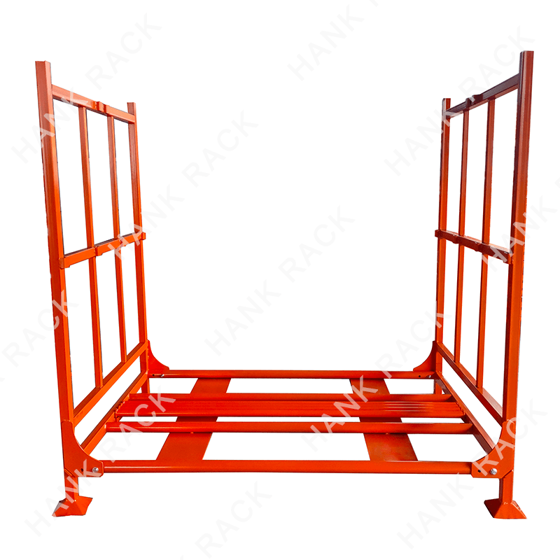 Steel Foldable Stacking Rack | Collapsible Stackable Storage Shelf | Heavy Duty Industrial Rack Corrosion Protection for