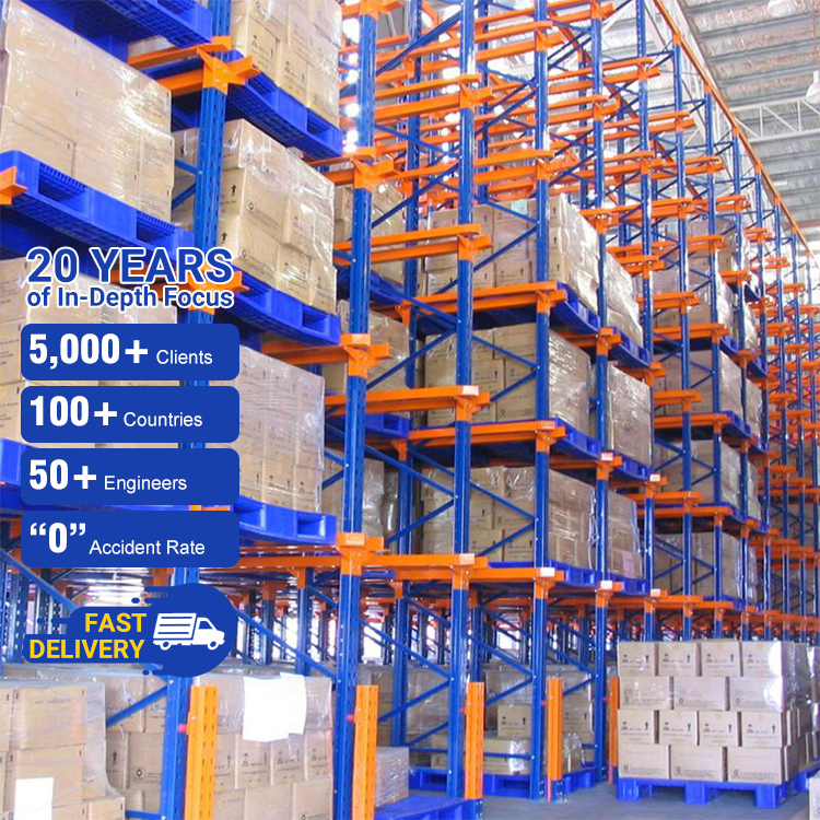 High Quality Warehouse Storage Heavy Duty Drive in Shelves Adjustable Industrial Steel Storage Drive Through Rack
