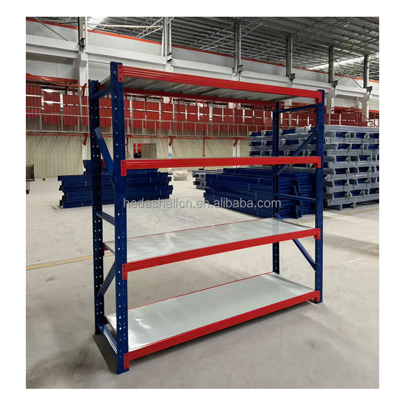 Factory Price Industrial Boltless Storage Rack 4 Tier Metal Shelving Units Warehouse Steel Heavy Duty Stacking Racks Shelves