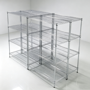 Adjustable Multi Tier Chrome Plated Carbon Steel Storage Rack For Warehouse Clean Room