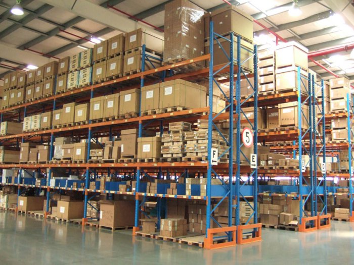 Hongxin Blue Orange Steel Multi-Level Heavy-duty Racking Warehouse Powder Coated Easy Assemble Adjustable Space-saving Strong