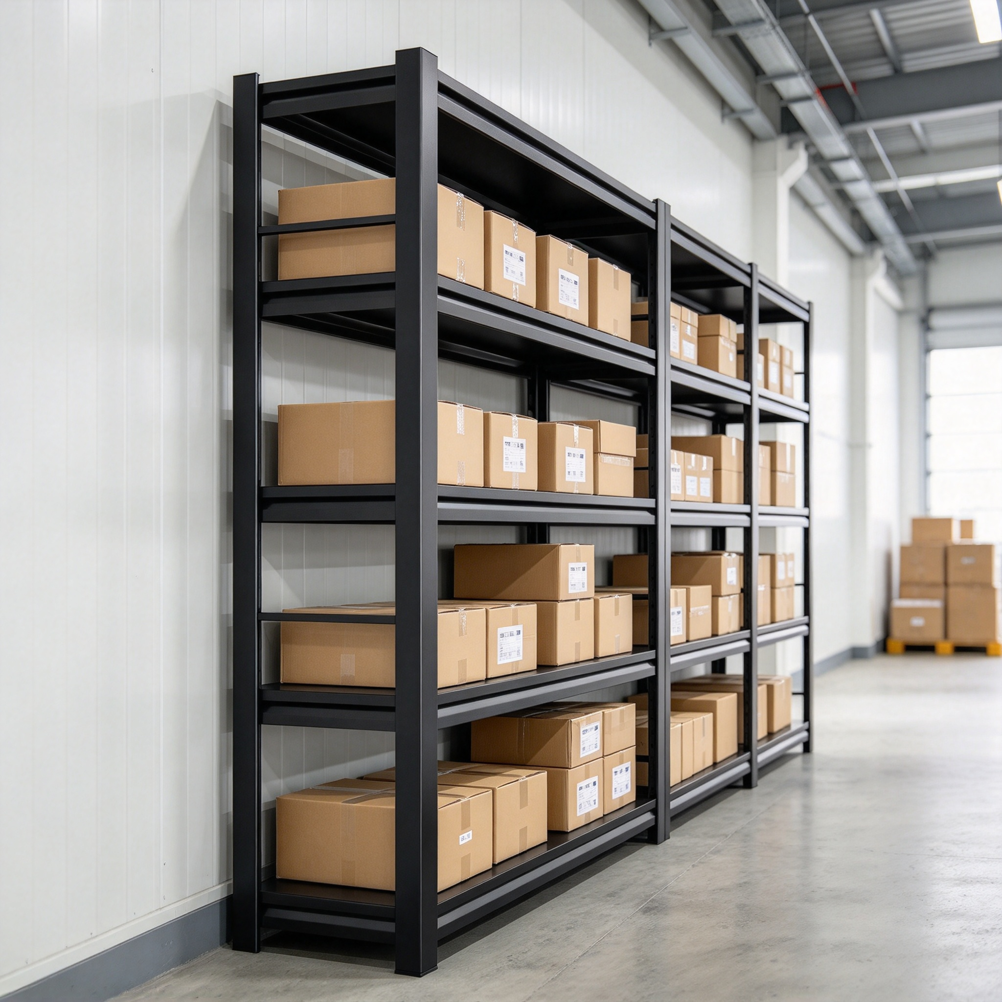 Heavy Duty Steel Supermarket Shelving 6 Shelf Adjustable Single Sided Corrosion Protected Storage for Warehouse Retail Garage