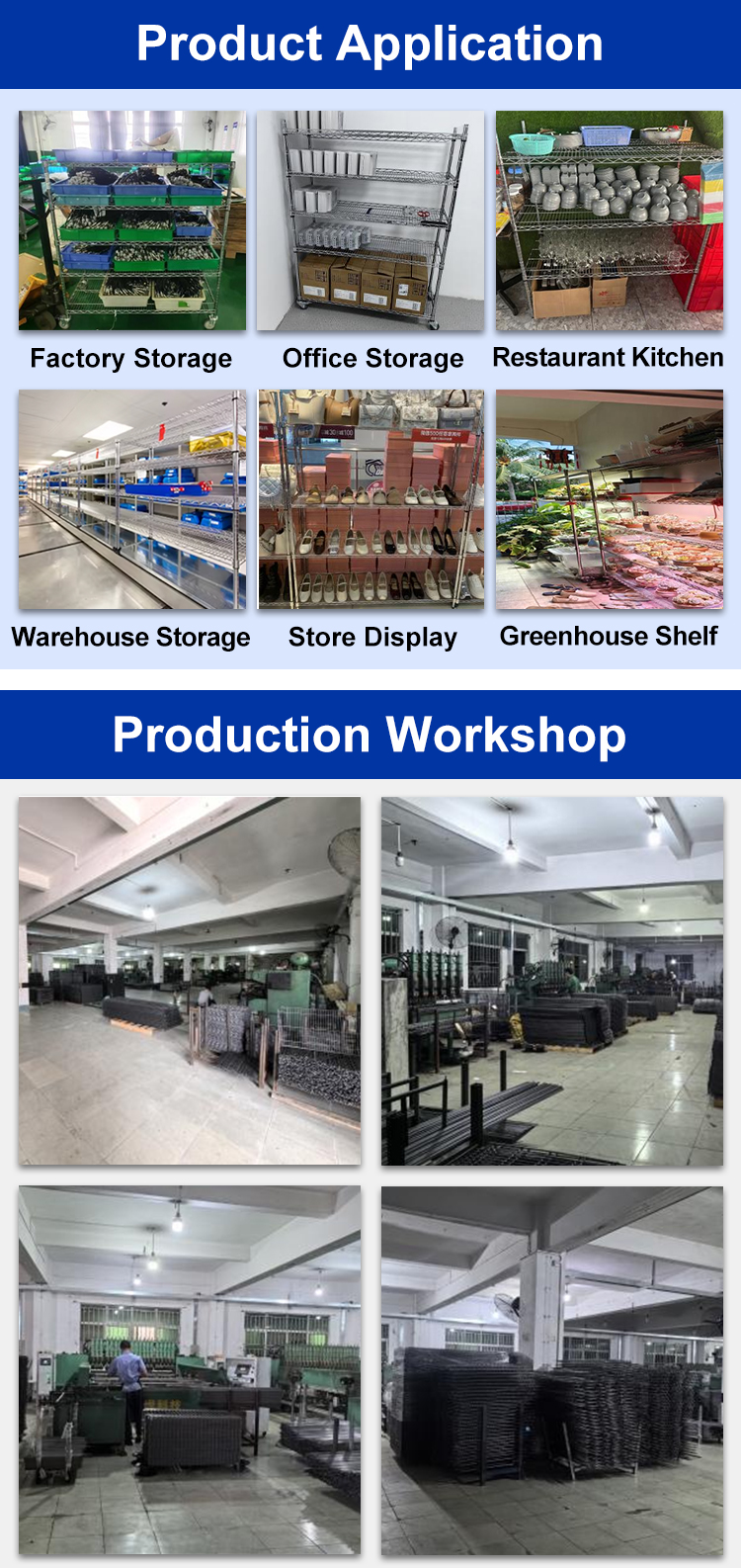 Authentic Factory Production 5-layer Chrome Wire Shelving Metal Storage Rack Warehouse Heavy Duty Racking