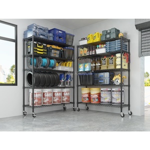 Heavy Duty 5 Tiers Epoxy Black Steel Racking