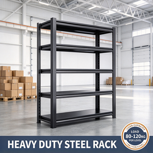 Heavy Duty Steel Supermarket Shelving 6 Shelf Adjustable Single Sided Corrosion Protected Storage for Warehouse Retail Garage