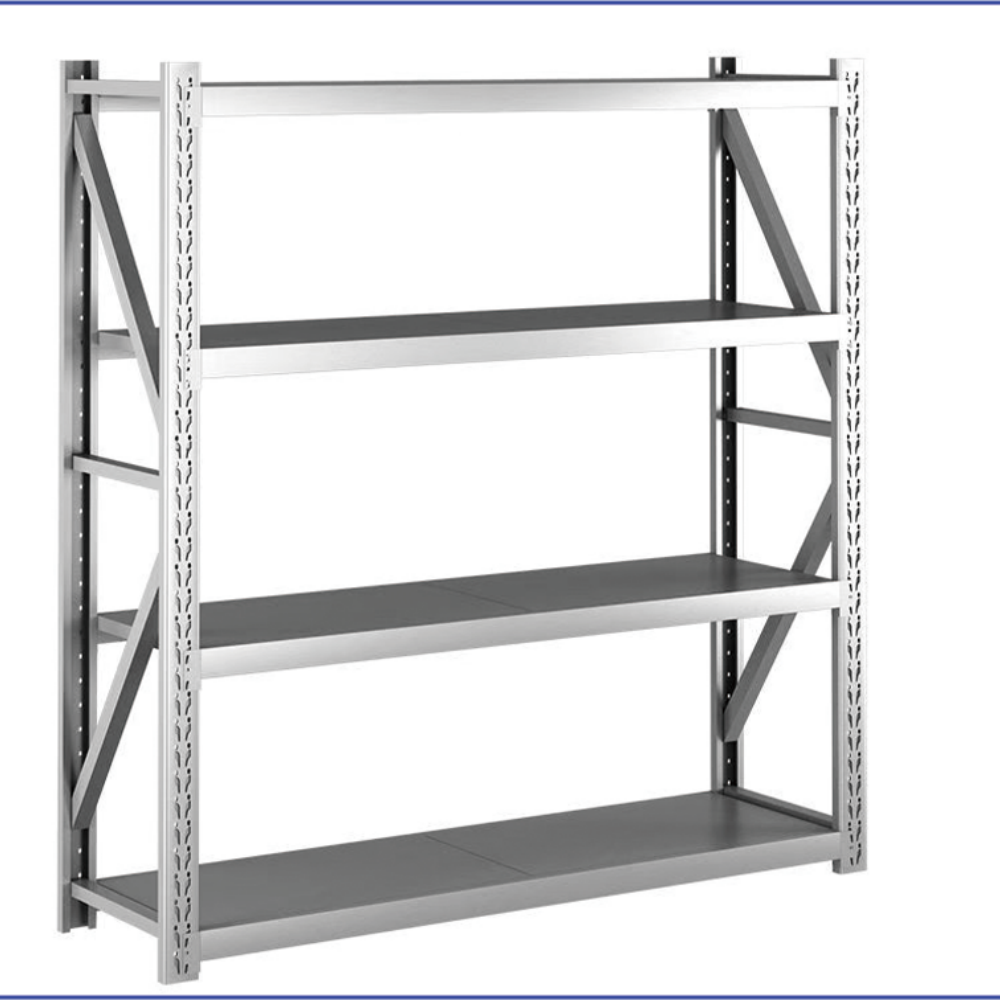 4-Layer Heavy Duty Drive-Through Pallet Rack Powder Coated Steel Adjustable Shelves Customizable Length for Warehouse Storage