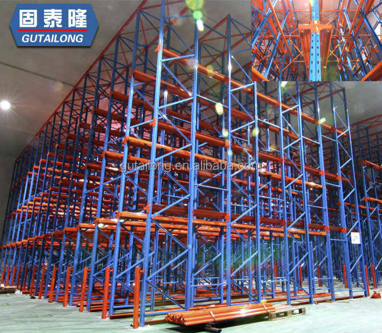 Drive-Through Pallet Racking Heavy Duty Steel Corrosion Protection 3-Layer High Capacity Adjustable Plug-In Industrial Rack