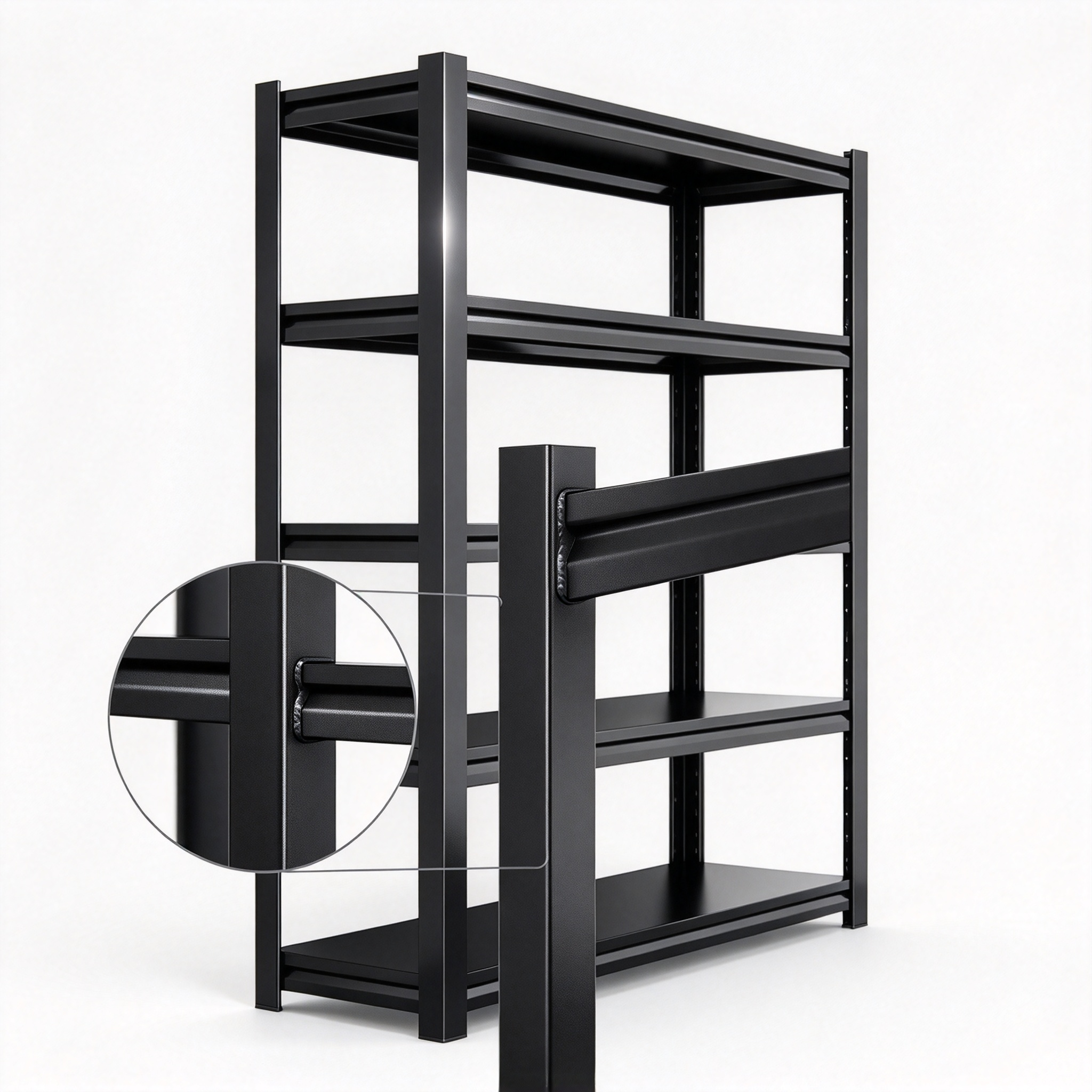 Heavy Duty Steel Supermarket Shelving 6 Shelf Adjustable Single Sided Corrosion Protected Storage for Warehouse Retail Garage