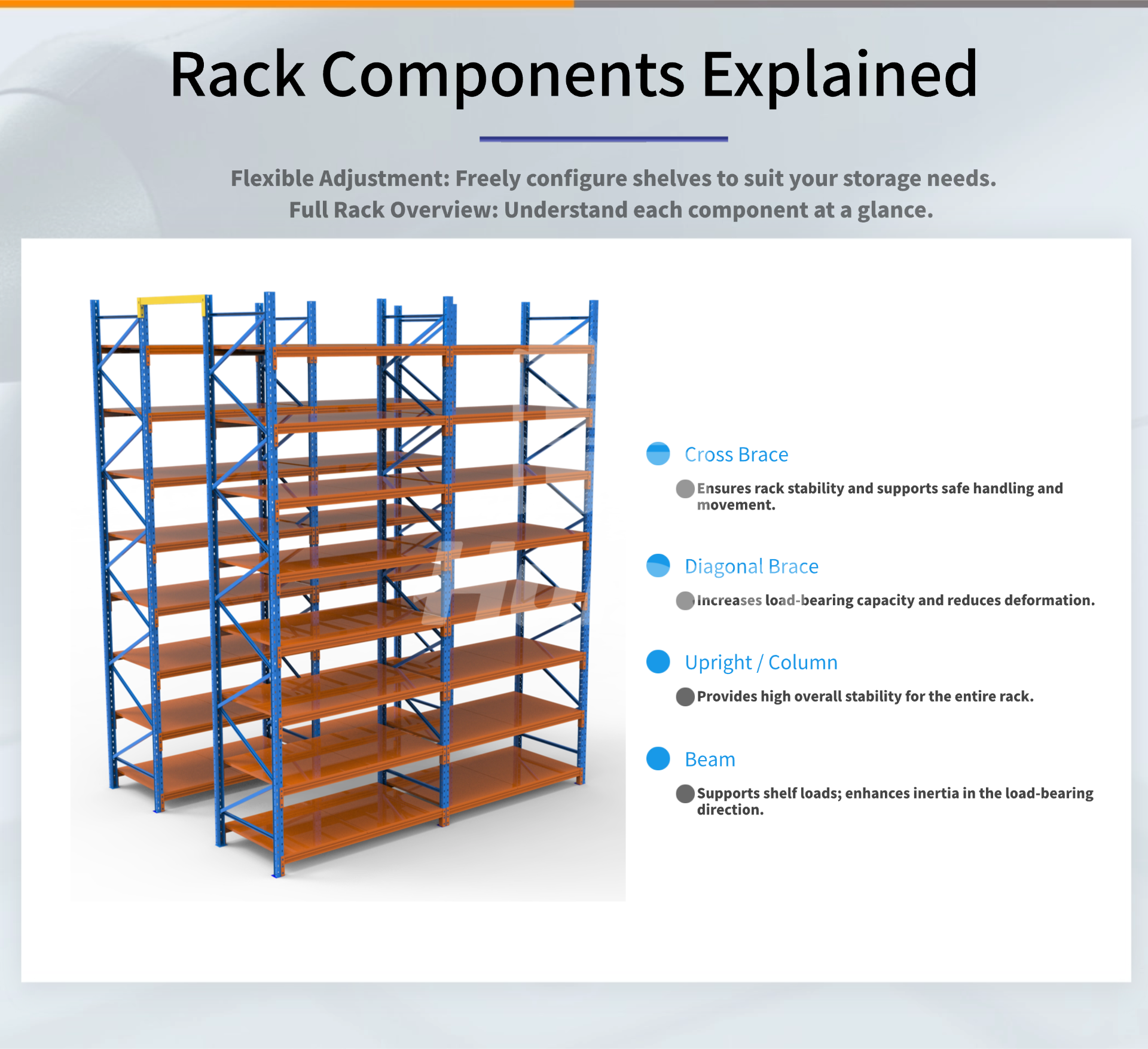 UMH-RMI Tested 5 Layer Steel Teardrop Style Industrial Beam Shelving Durable Anti-Rust Warehouse Rack