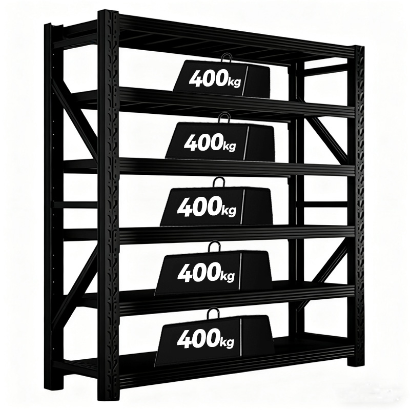 5/6 Layer Heavy Light Duty Steel Warehouse Rack Adjustable Industrial Shop Storage 400kg Garage Metal Workshop Shelf