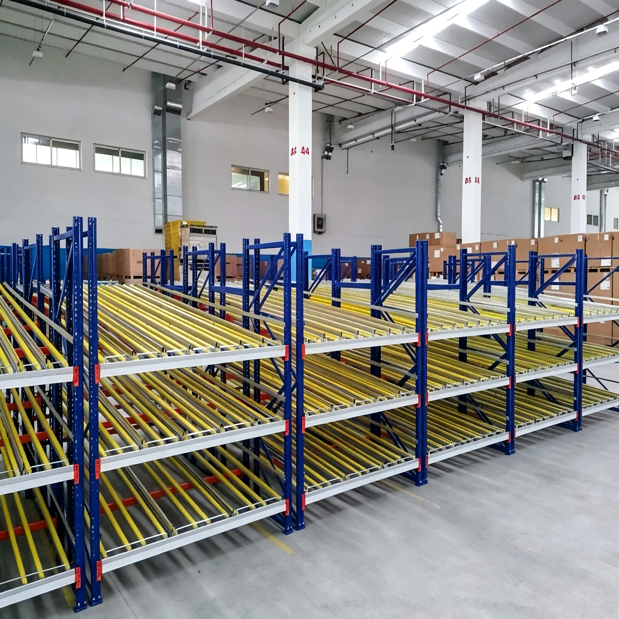 Gravity Carton Flow Racking Adjustable Roller Carton Flow Shelving FIFO For E-commerce Warehouse Order Fulfillment