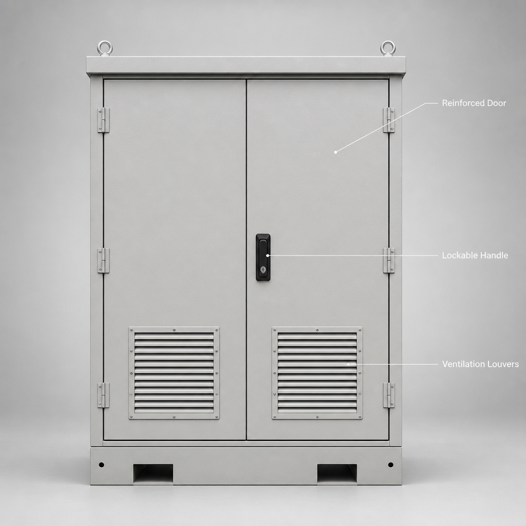 Custom Size IP54 Energy Storage Cabinet Enclosure SPCC Cold Rolled Steel 1.2mm 600x600x1200mm Power Distribution Container