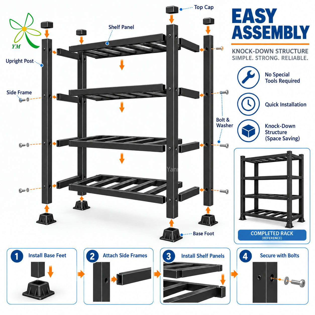 Global Export Corrosion Protection Lightweight Stackable Heavy Duty White 1200mm Storage Shelving FRP Storage Rack Rack
