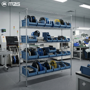 MZG ESD Anti Static 5 Tier Heavy Duty Wire Shelving Rack Metal Storage Rack for Factory Warehouse