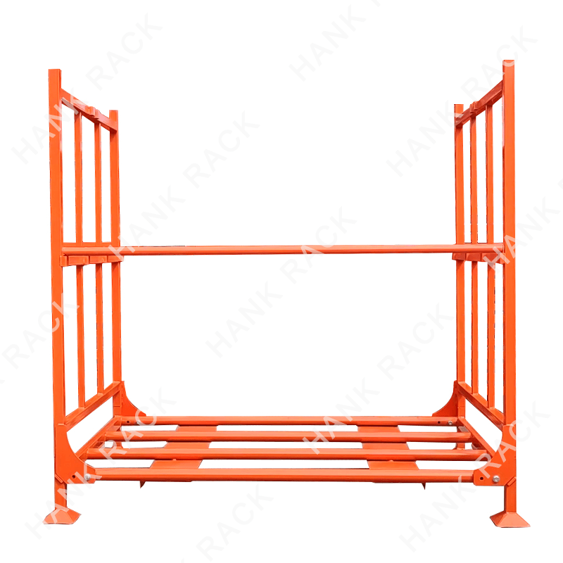 Steel Foldable Stacking Rack | Collapsible Stackable Storage Shelf | Heavy Duty Industrial Rack Corrosion Protection for