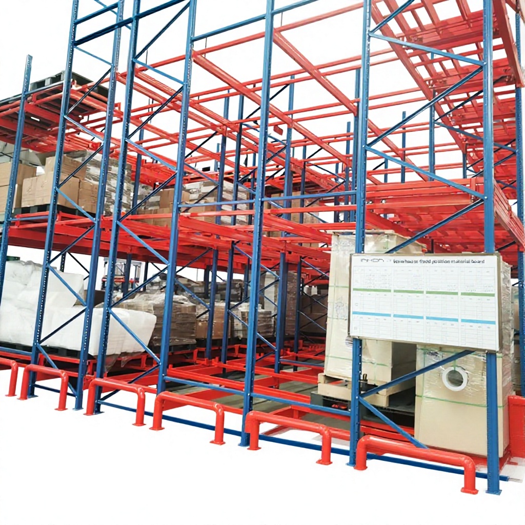 Push-Back Pallet Racking Cold-Rolled Steel Heavy-Duty Intelligent Gravity Dense Storage Rack for Warehouse Bulk Goods Storage