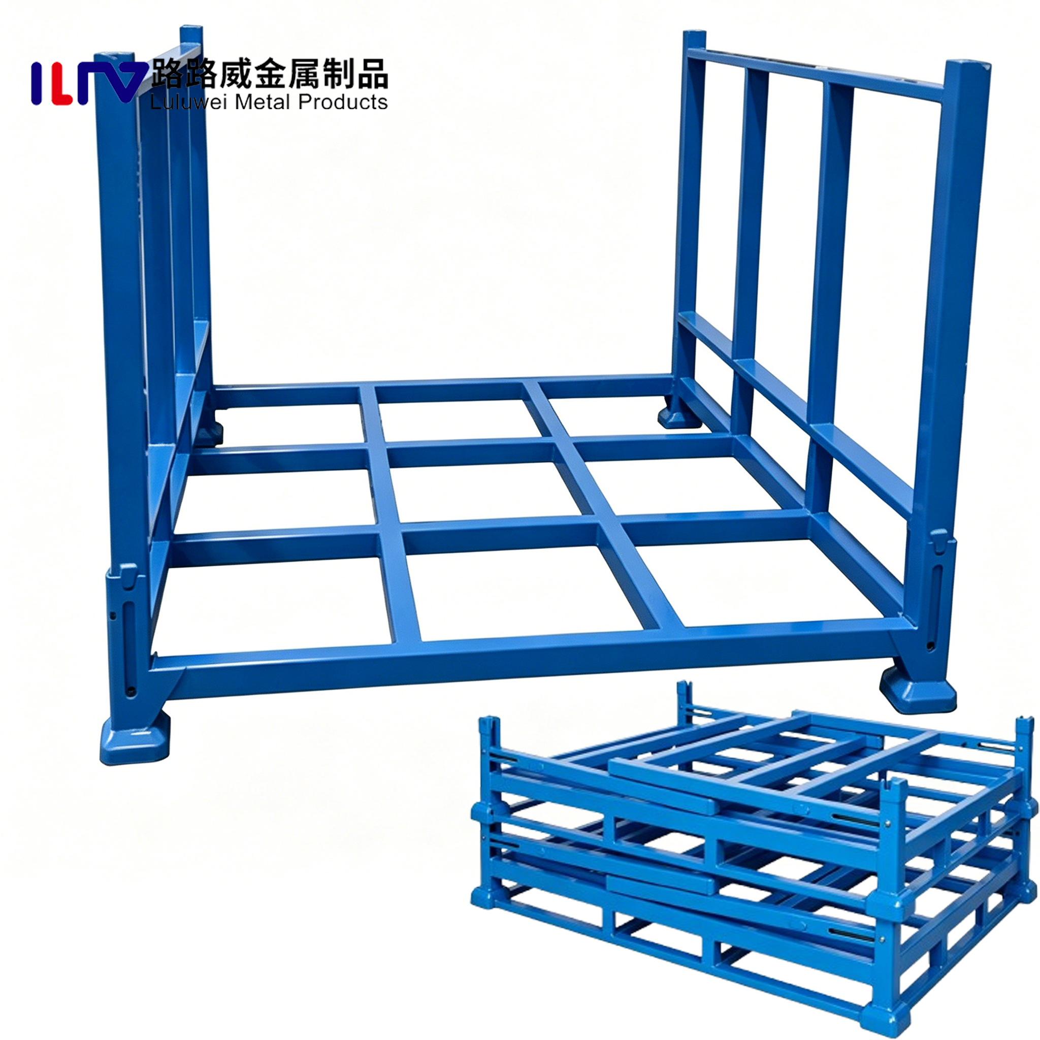 Heavy Duty Warehouse Stacking Shelf Pallet Steel Foldable Storage Rack