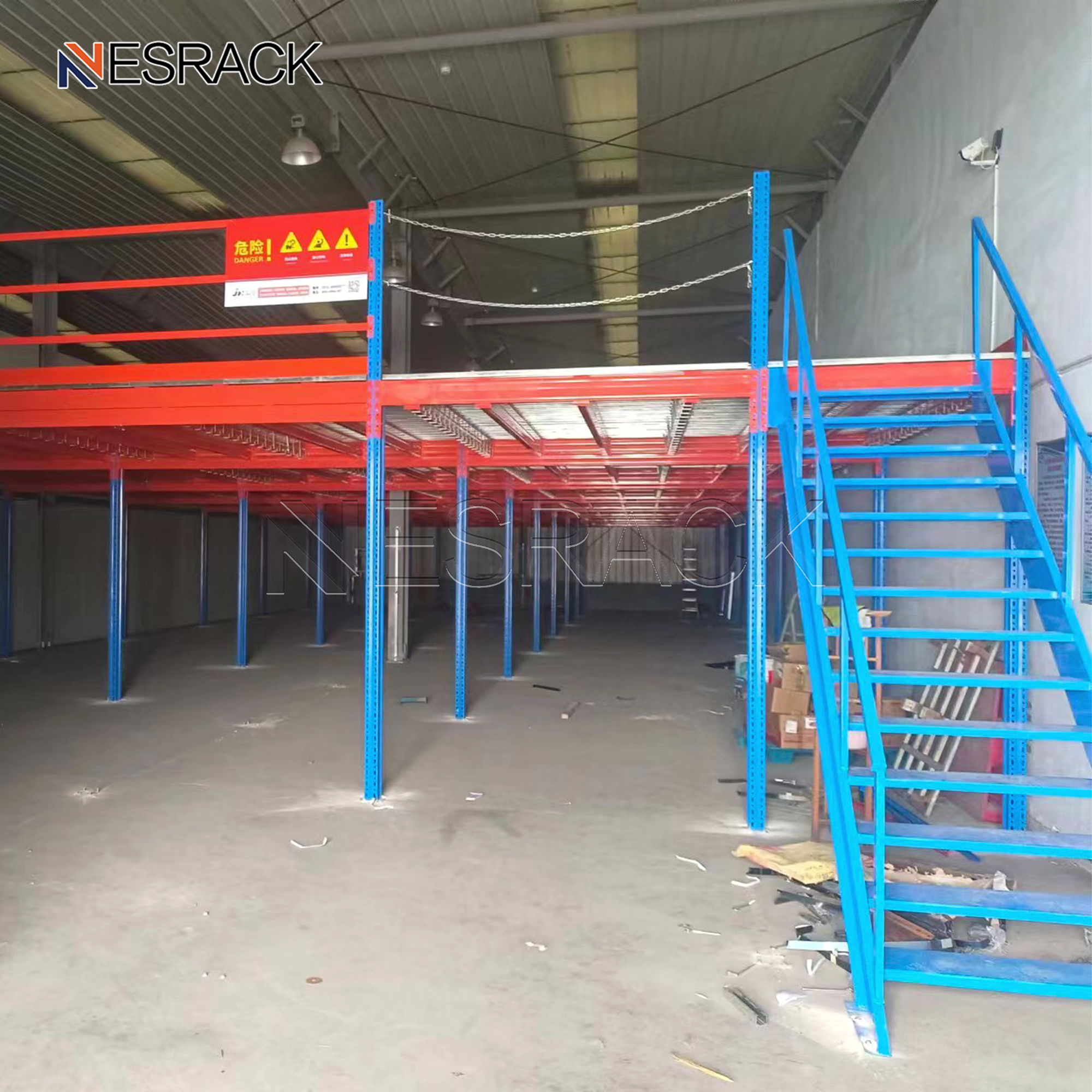 Custom Steel Structure Mezzanine Platform System Mezzanine Floor Loft Rack Storage Warehouse Workshop With Stairs